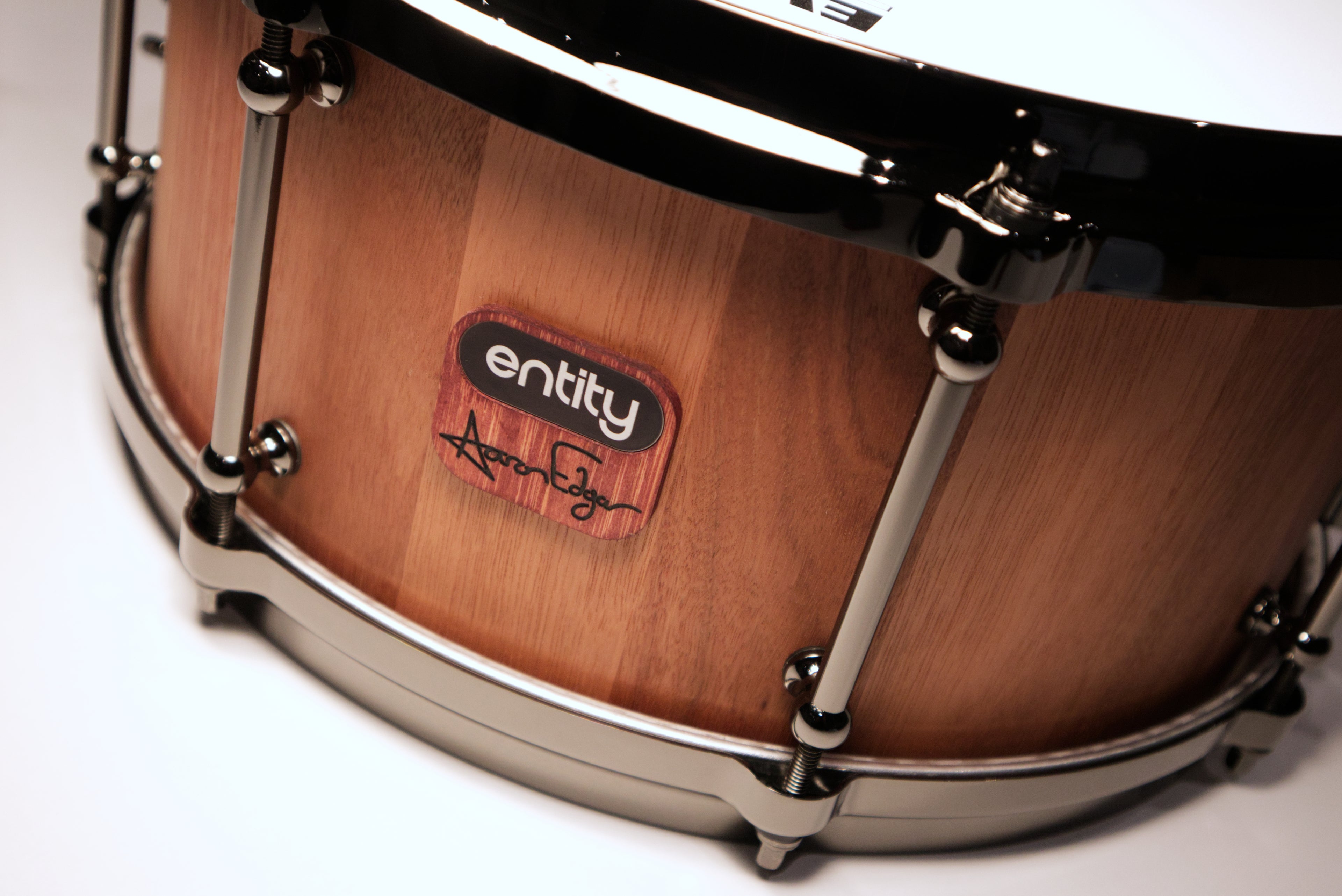ENTITY AARON EDGAR SIGNATURE JARRAH BLOCK SNARE DRUM (50% DEPOSIT)
