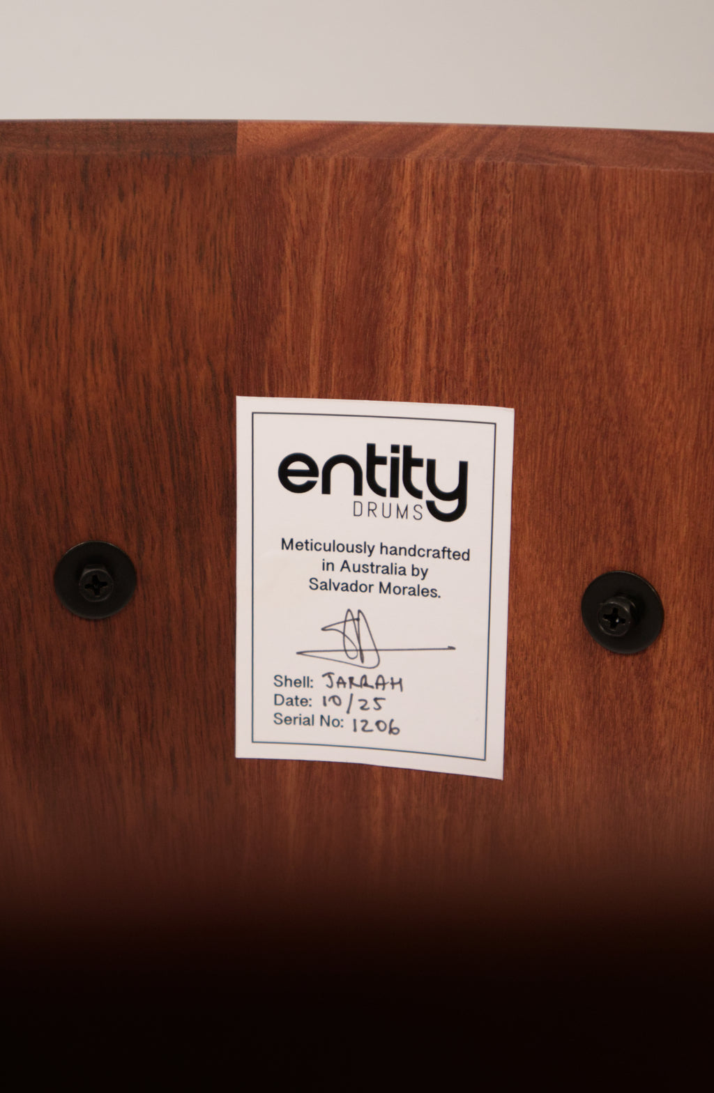 ENTITY 7 X 14" JARRAH BLOCK SNARE DRUM (50% DEPOSIT)