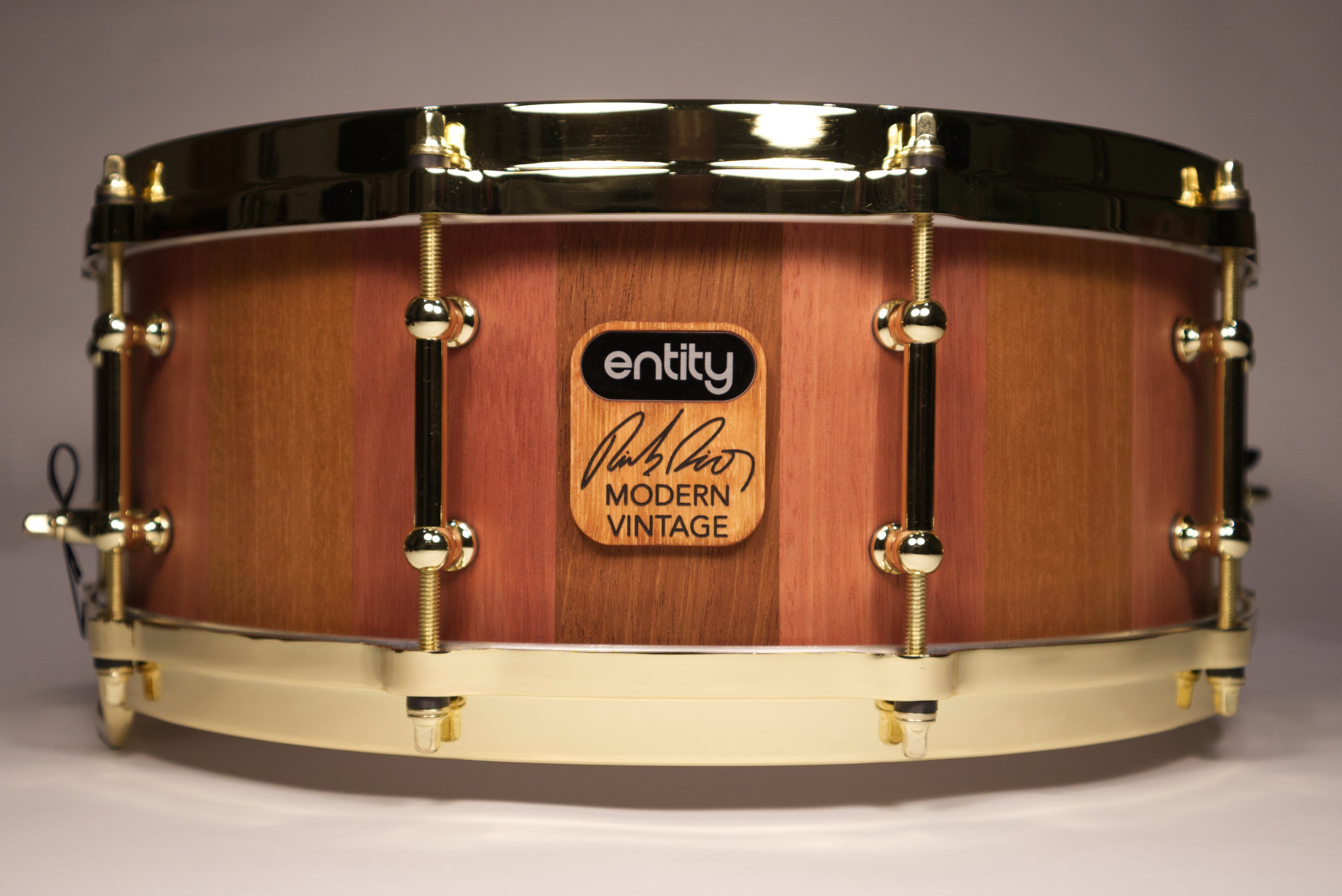 ENTITY RICK DIOR SIGNATURE MODERN VINTAGE MAHOGANY & JARRAH BLOCK SNARE DRUM (50% DEPOSIT)