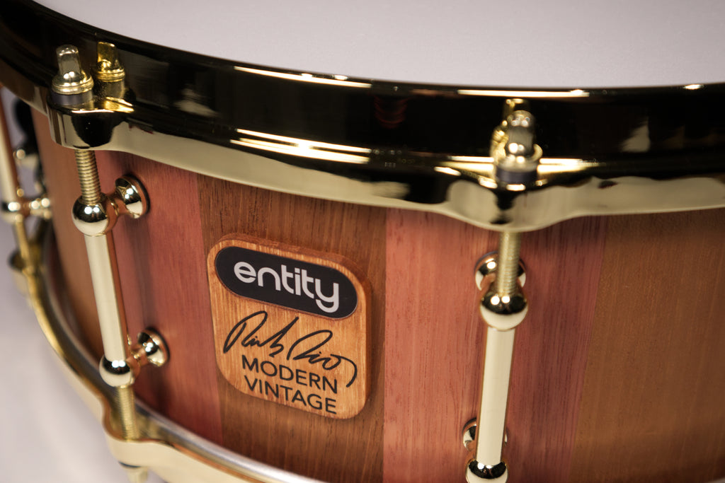 ENTITY RICK DIOR SIGNATURE MODERN VINTAGE MAHOGANY & JARRAH BLOCK SNARE DRUM (50% DEPOSIT)