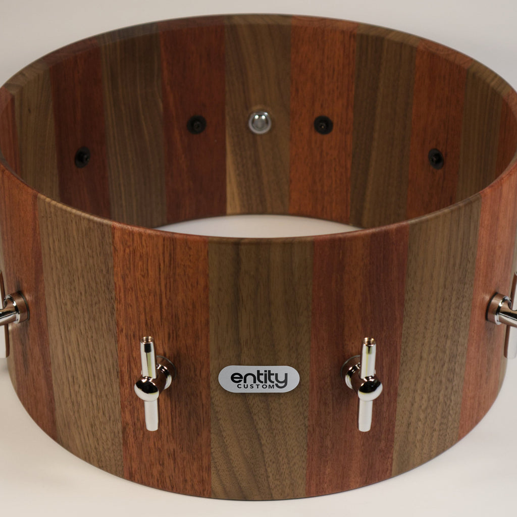 ENTITY CUSTOM WALNUT & JARRAH BLOCK SNARE DRUM (50% DEPOSIT)